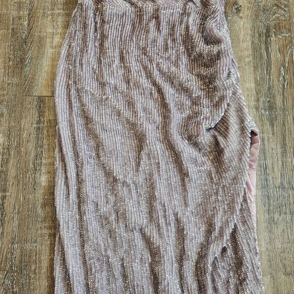 Retrofete Katya Dress in Dusty Lilac Small Maxi Sequins Cowl Neck Sleeveless NWT - Picture 4 of 13